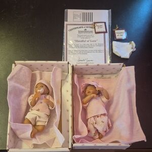 The Ashton Drake ..Handcrafted Baby Doll Set with Pink Outfits